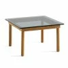 HAY Kofi Coffee Table – Solid Oak – Grey Tinted Glass – Small