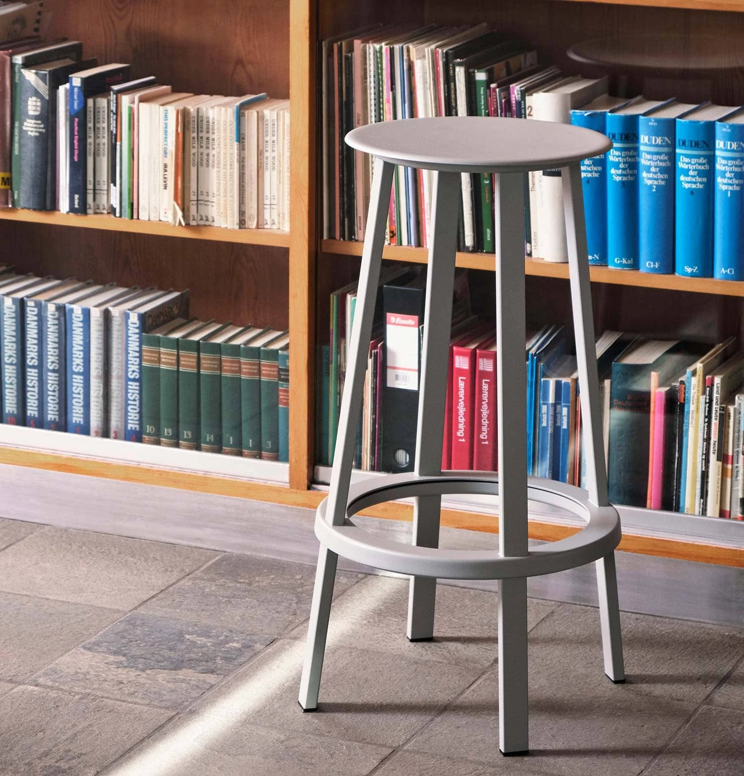 HAY Revolver Bar Stool – High – Sky Grey - Image 2