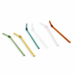 HAY Sip Glass Straw Set – Swirl