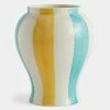 HAY Sobremesa Stripe Vase – Large – Green And Yellow