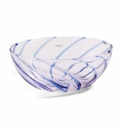 HAY Spin Bowl – Light Pink With Blue Stripe – Set Of 2