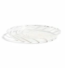 HAY Spin Saucer Set – Clear With White Stripes