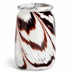 HAY Splash Vase – Roll Neck – Large – Coffee And White