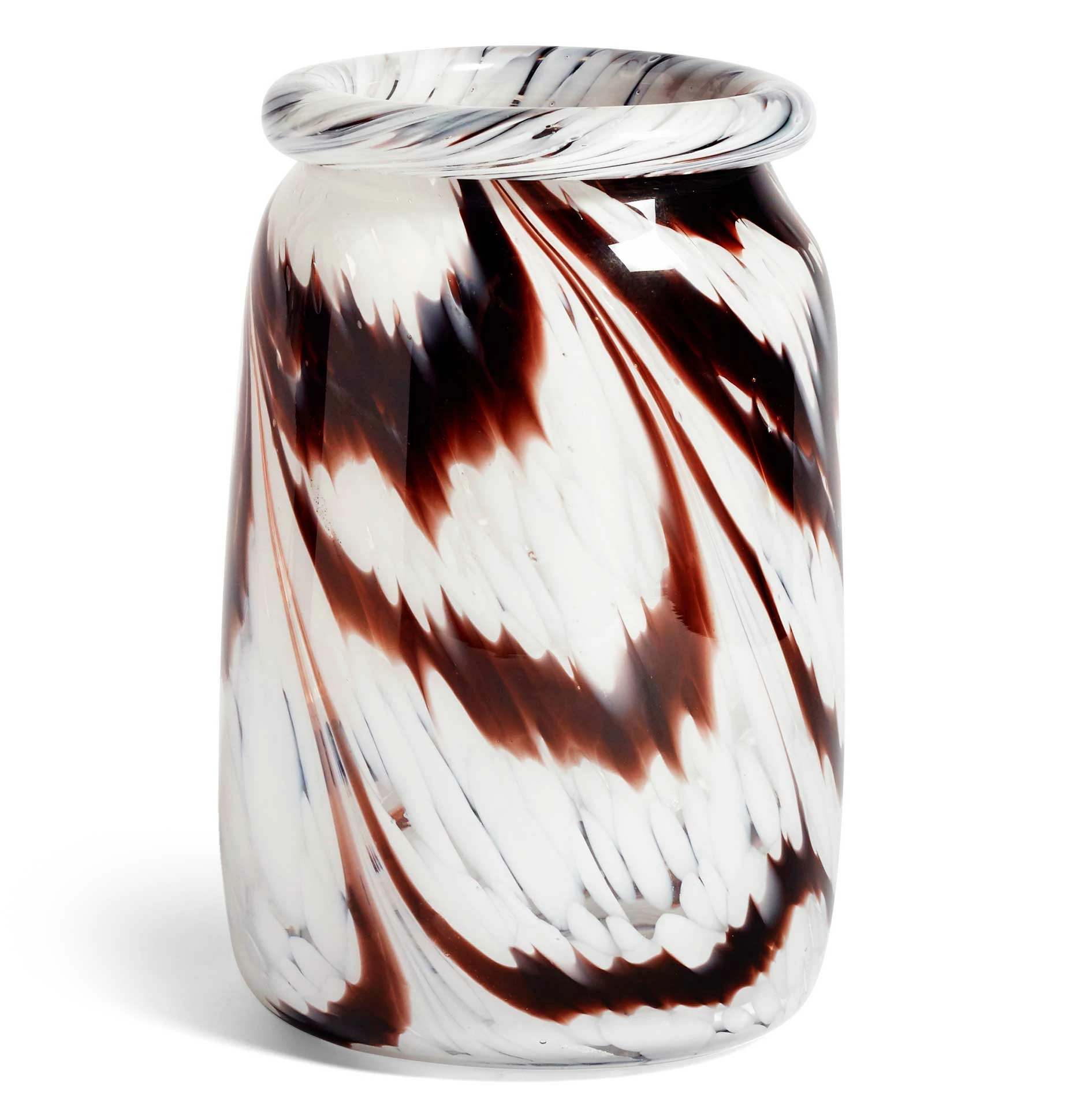 HAY Splash Vase – Roll Neck – Large – Coffee And White