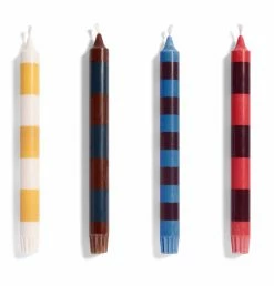 HAY Stripe Candle – Set Of 4 – Bright