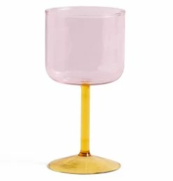 HAY Tint Wine Glass – Set Of 2 – Pink And Yellow